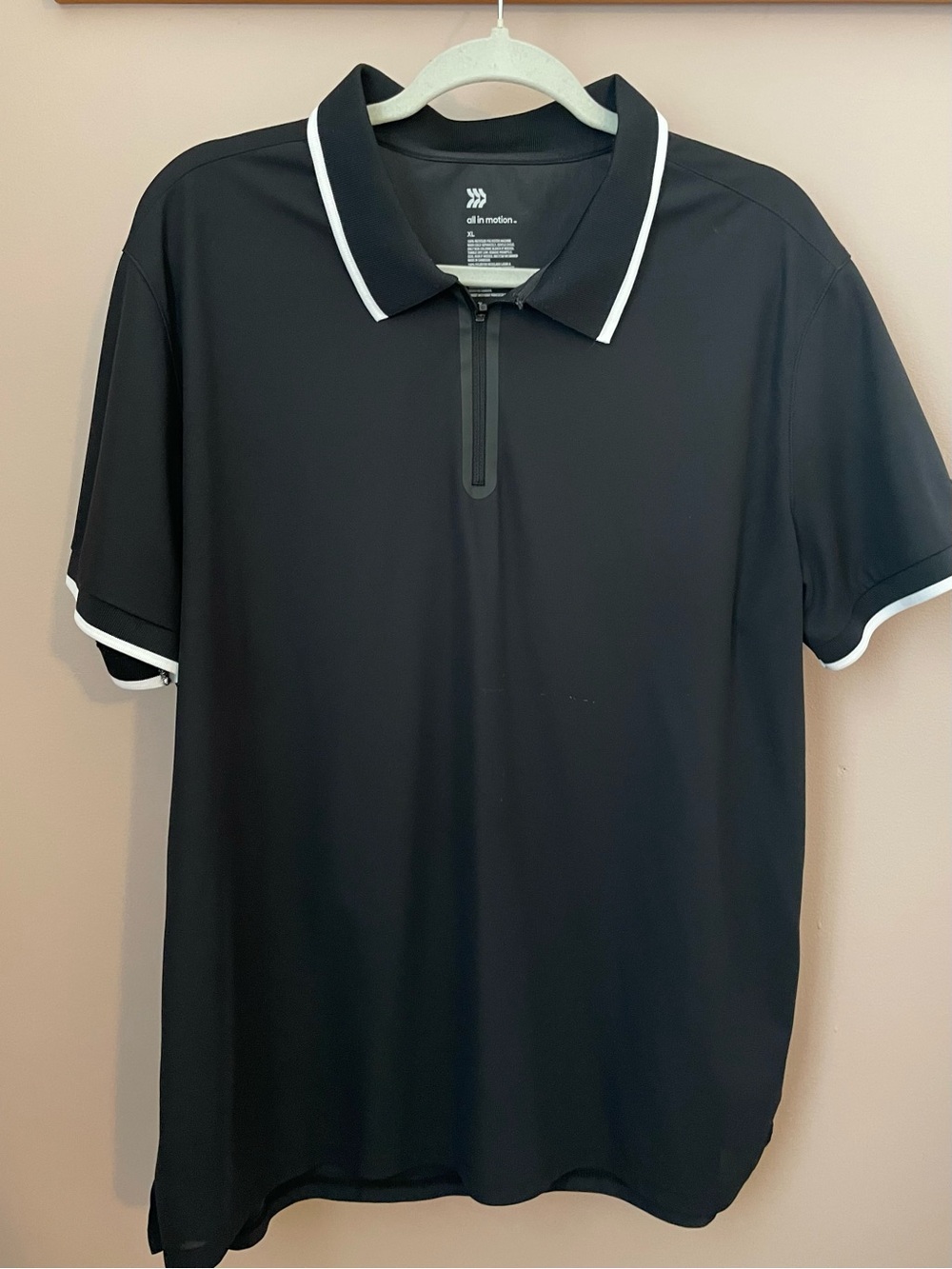 Black Polo with White Trim - Mens XL